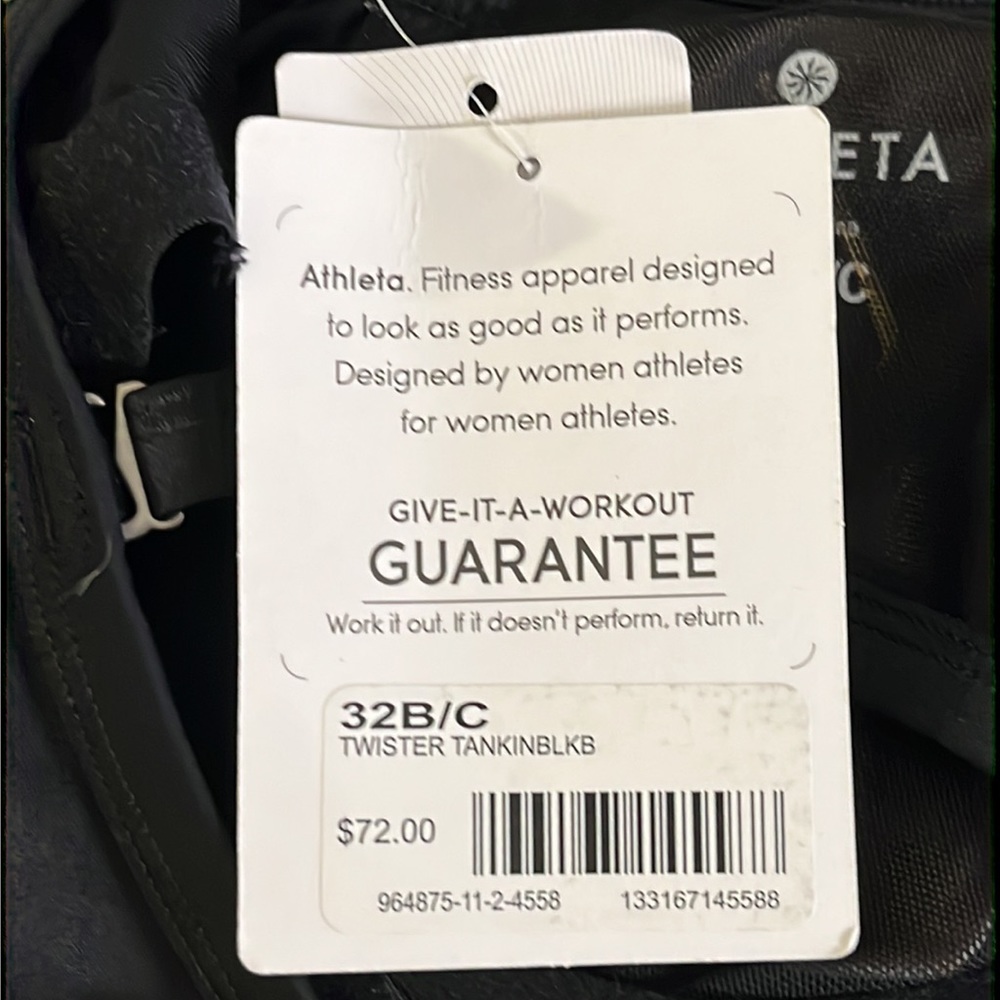 Athleta Tankini Swim Top TWISTER 32 B/C Small - Picture 3 of 5